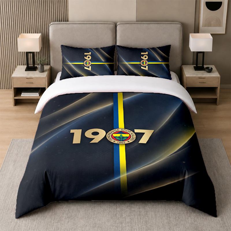 3Pcs Bedding SetFenerbahçe FC Soft Bed Sheet and Two Pillowcases Home Bedroom Decor