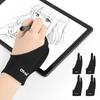 4 коротких рисунка Лайкра ЖК-планшет иллюстрация неисправности Краска для рисования 9 x черный [OTraki] Перчатки с двумя пальцами, штуки, стиль, устойчивые к пятнам,
