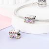 Silver Plated Charms For Bracelet Travel Luggage Airplane Beads Charms Fit Original Bangle Pendant Dangle Women Fine Jewelry