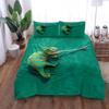 Green Chameleon Coloretto Art 3D Printed Bedding Set Cozy Soft Duvet Cover King Queen Twin Size Birthday Gift Bedroom Decoration