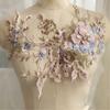 Художественные 3D аппликации Свадебное шитье Цветы Бисерные ткани Кружевные ткани Патч Вышивка Аппликация