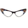 Womens Luxury Rhinestone Cat Eye Reading Glasses Fashion Ladies Glasses Anti-Glare Lenses Presbyopia Eyeglasses