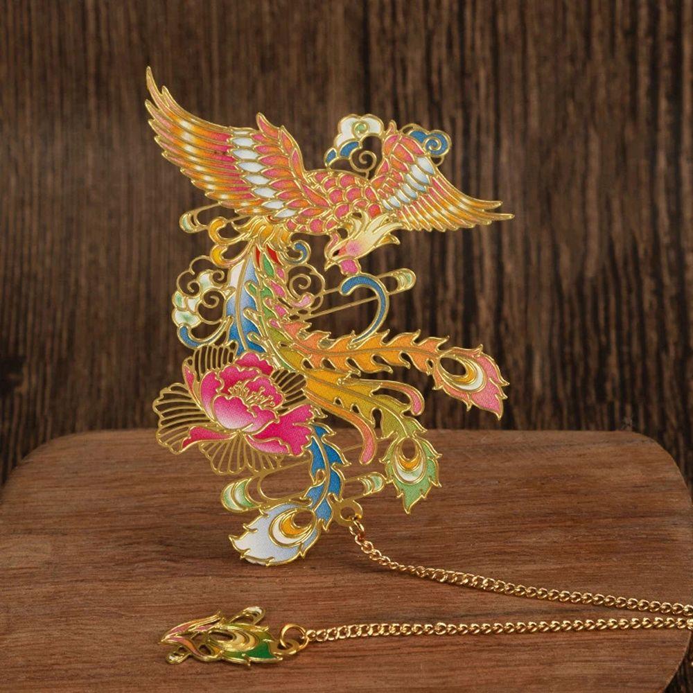 Animal Shape Page Clip Brass Metal Bookmark Chinese Style Bookmark Hollow Book Mark Retro Book Clip