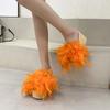 Aphixta New 7CM Wedge Heel Slides Colorful Real Fur Women Slippers Furry Summer Shoes Platform Hair Slides Big Size 43 Sandals
