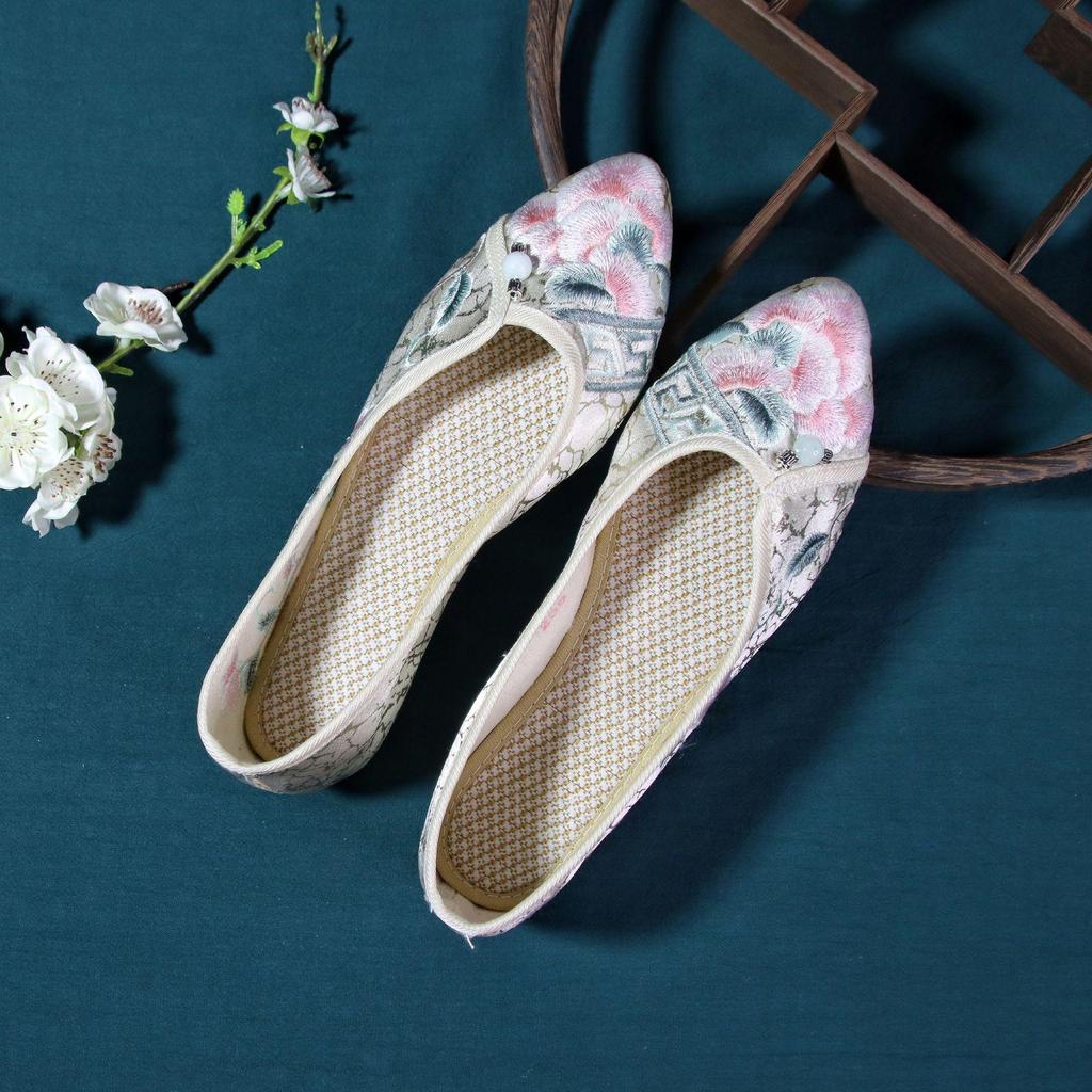 Ruyu 2024 Весна/Лето Женские туфли из ткани с вышивкой в старом пекинском стиле для чонсама