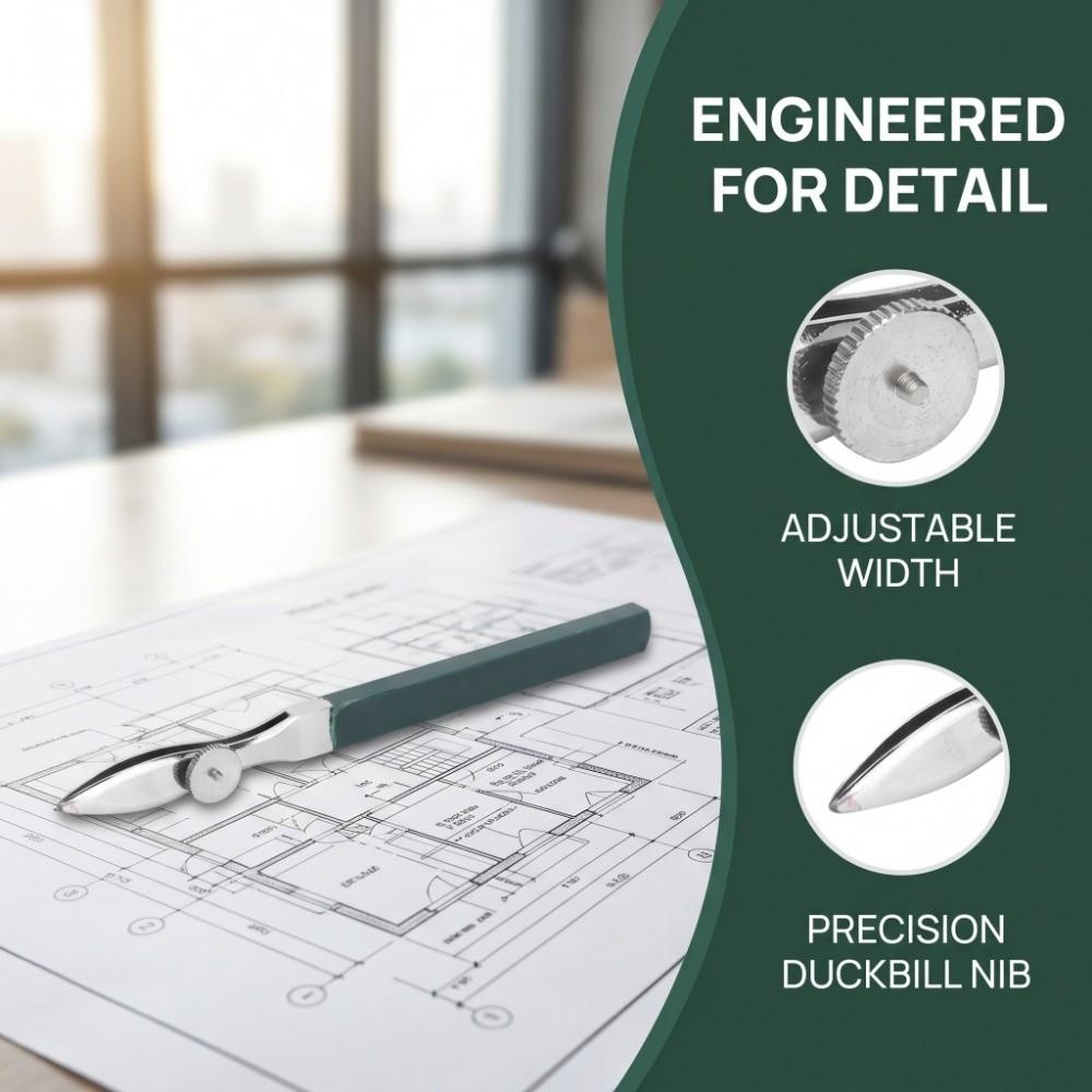 solid metal build adjustable ruling pen comic line sketch tool straight line drafting