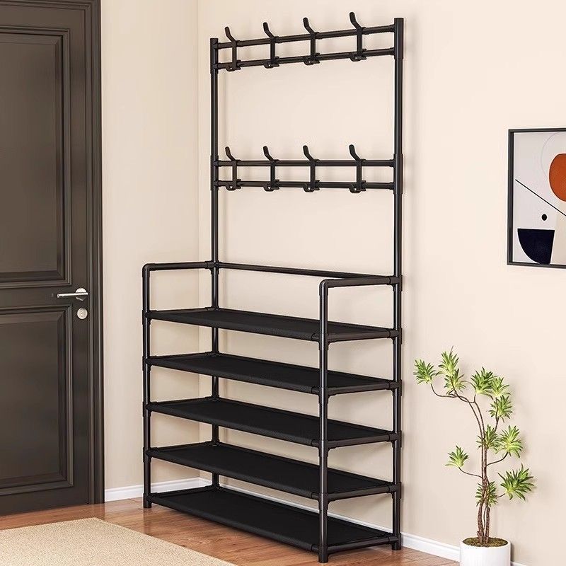 Home Multifunctional Storage Shoe, Clothing And Hat Rack Integrated Floor Standing Storage Bedroom Hanging Shoemaker Organizer