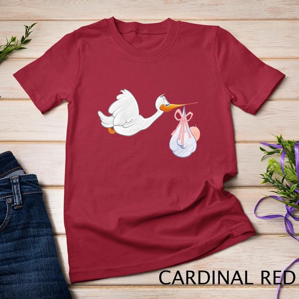 Унисекс Футболка 3 для Baby Shower Аист