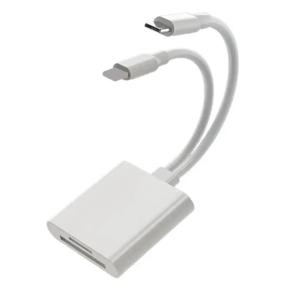 2 в 1 OTG Card Reader Type C Lightning to SD TF Memory Card Adapter для ПК, ноутбука, iPhone, Multi Smart Card Reader, не требуется приложение