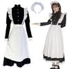 Maid Cosplay One Piece Cosplay Long Skirt British Style Large Size Cultural Festival School Festival Costume Photography Beginner Set Black L [FULINE]