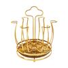 360° Rotation Cup Holder with Water Drain Tray Gold Glass Cup Storage Rack Mug&Cup Organizer  Bar