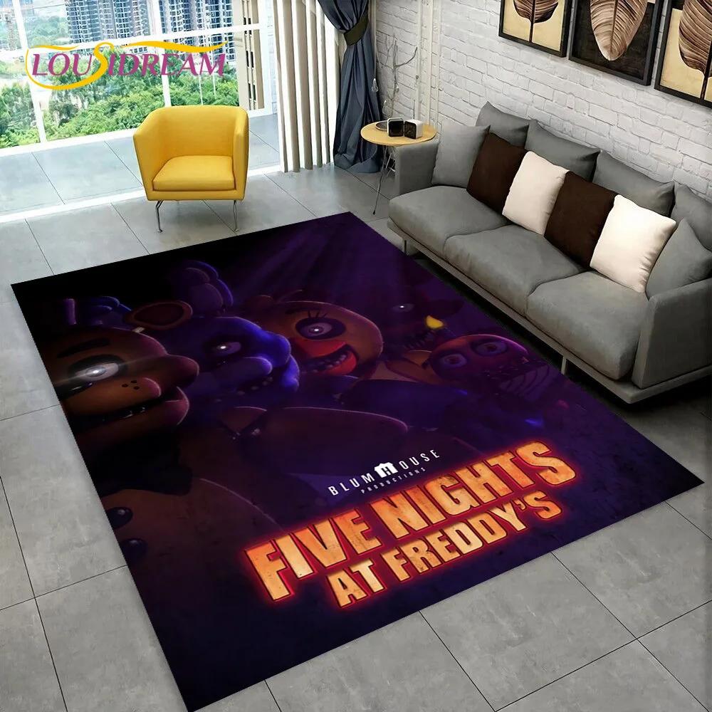 Ковер с изображением Фредди из хоррор-игры FNAF, коврик для дома, гостиной, спальни, дивана, прихожей, декора, коврик для детской игровой зоны, нескользящий коврик для пола
