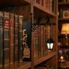 Металлическая подставка для книг в европейском стиле, фонарь для библиотеки, декоративное освещение для книжной полки, лампа в виде шляпы ведьмы для уголка для чтения, винтажный железный ретро стол с теплым