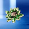 Lotus Green Leaf Brooch Light Luxury Emerald Brooch Guochao Enamel Color High-End Suit Anti-Light Accessories