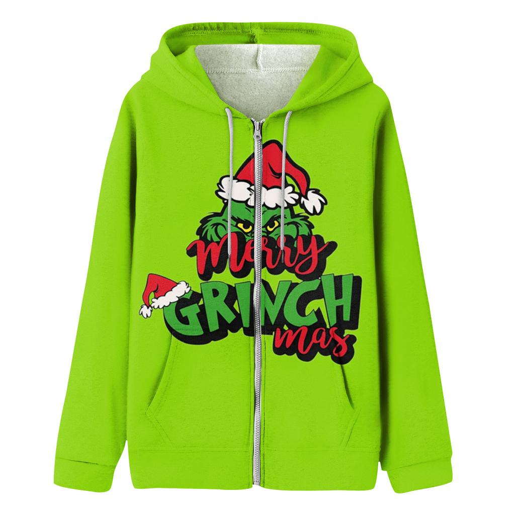 Женская модная повседневная толстовка с принтом, осенне-зимняя куртка-кардиган с длинными рукавами и карманами, куртка с капюшоном на молнии, пальто