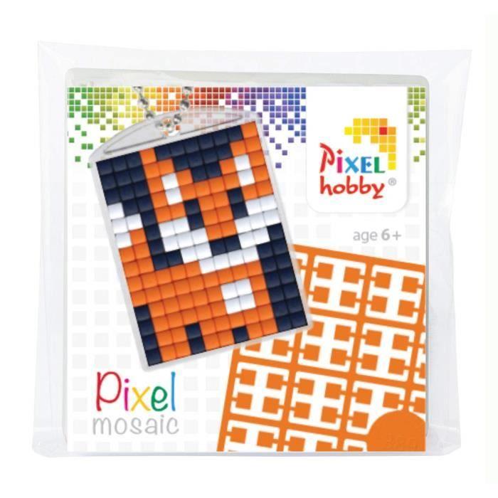 Porte-clés Médaillon Renard - PIXEL - Kit Créatif - 312 Couleurs - Idéal Enfant - Cadeau Original
