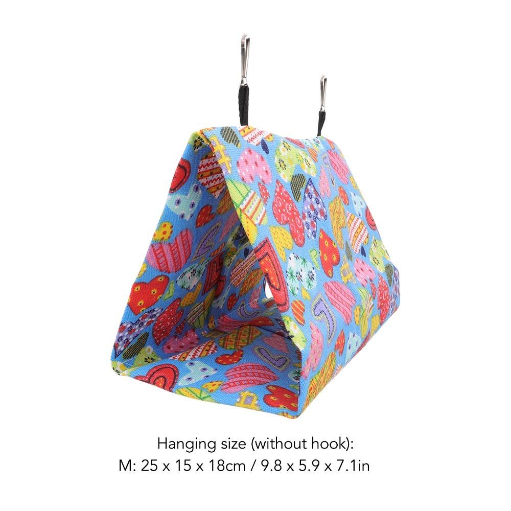 Triangular Shape Parrot Nest Hammock Colorful Canvas Hanging Bird Cave For Lovebird