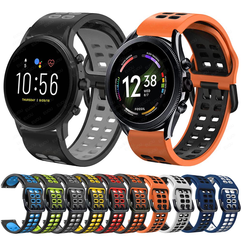 Спортивный силиконовый ремешок для Fossil gen 6 44 мм Gen6 / gen 5 5e 44 мм / Gen5 LTE 45 мм Умные часы Браслет Замена ремешка