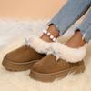 Thick Bottom Fluffy Fur Snow Boots Women 2025 Winter Warm Plush Ankle Boots with Platform Sweet Bowknot New Furry Non Slip Shoes