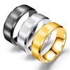 Simple Ring Stainless Steel Glossy Matte 8mm Double Beveled Blank Laser Engraving Titanium Steel Jewelry