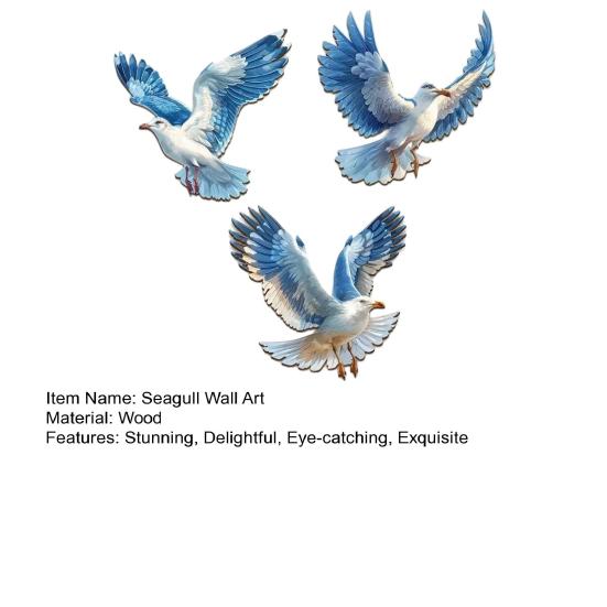 3 шт. Деревянный декор стены в виде чайки Прибрежный Пляжный Морской Настенное искусство Реалистичные Морские птицы Украшение для дома Спальни Гостиной