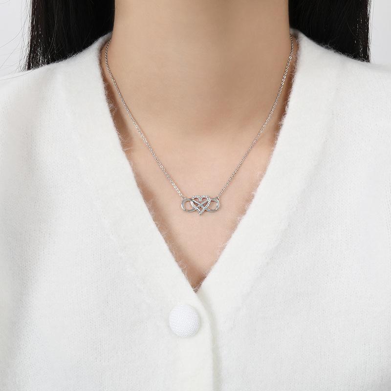 Mother'S Day Gift Lucky 8-Character Collarbone Chain, Mobius Infinite Love Love Necklace