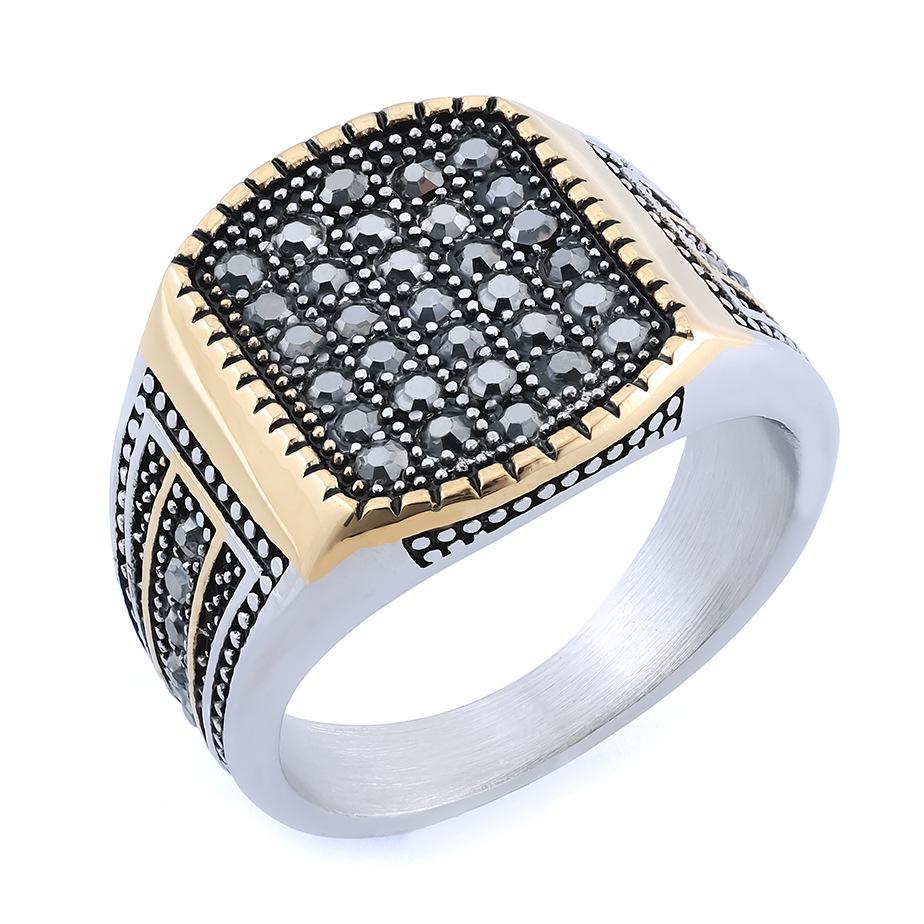 Мужское кольцо из титановой стали, персонализированное, в стиле ретро, простое, с маленькой точкой, с масонской кладкой, мужское кольцо на палец из нержавеющей стали