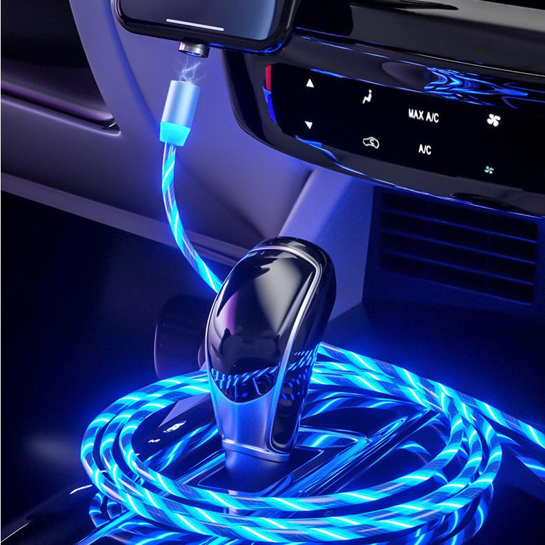 Магнитный ток, светящийся свет, зарядный кабель для мобильного телефона, кабель cle usb c для Samsung, светодиодный Micro USB Type C для Iphone