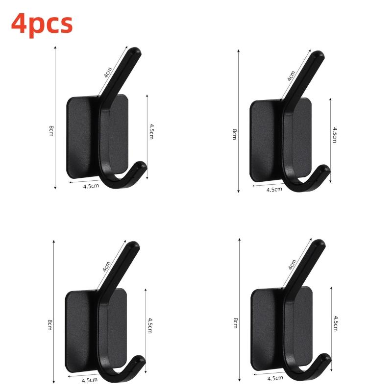 Punch-Free Wall Hooks Adhesive Towel Hanger Door Cloth Coat Holder Bathroom Kitchen Hardware Rack Bag Hook Organizer For Hanging