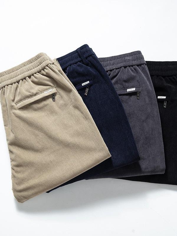 Мужские повседневные прямые брюки из вельвета-стрейча на весну/осень 2023 года, свободный крой, большой размер.