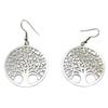 [P6576] - Silver 'Tree of Life' Steel Earrings - 35 Mm