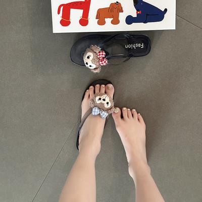 Модные мультяшные шлепанцы Shirley Mei для женщин, лето 2025, милые повседневные сандалии, пляжные шлепанцы на плоской подошве, крутые тапочки