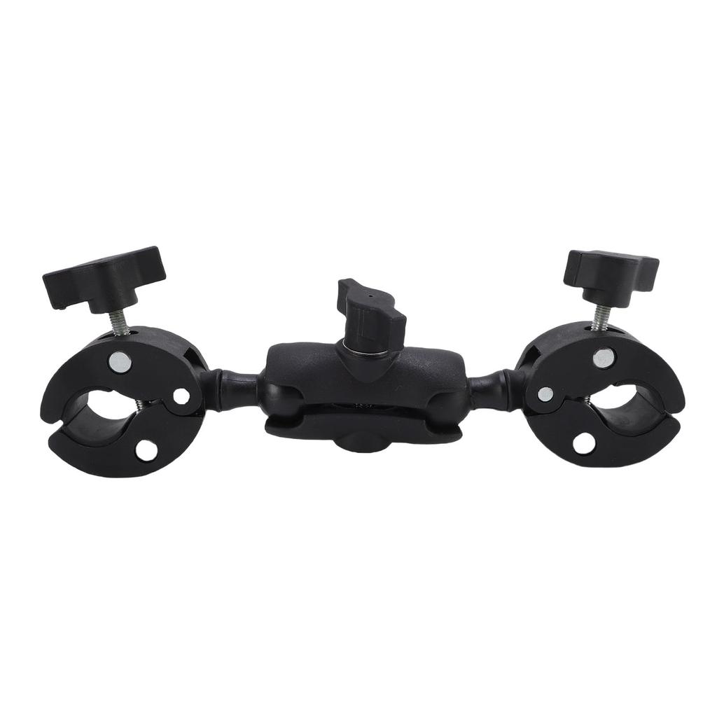 Double Clamp Mount Bracket with 360 Degree Ballhead Articulating Arm Umbrella Holder Camera Clamp Pole Clamp for