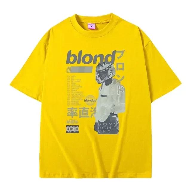 Лучшая футболка известного рэпера Фрэнка, мужская футболка в стиле хип-хоп с блондином, футболка Ocean Oversize для мужчин и женщин, модная футболка в стиле рэп в винтажном стиле, уличная одежда