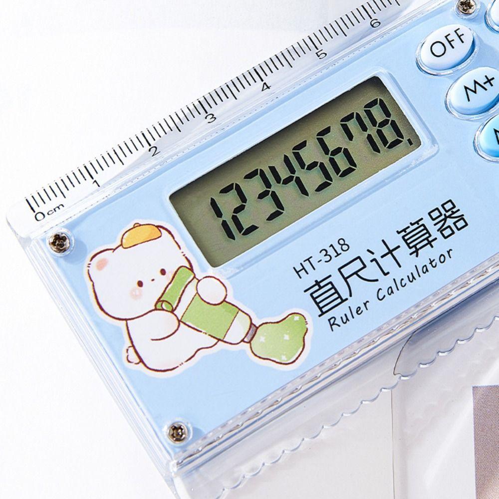 8-digit Ruler Calculator with Silicone Button Measuring Ruler New Straight Ruler Drawing Tool