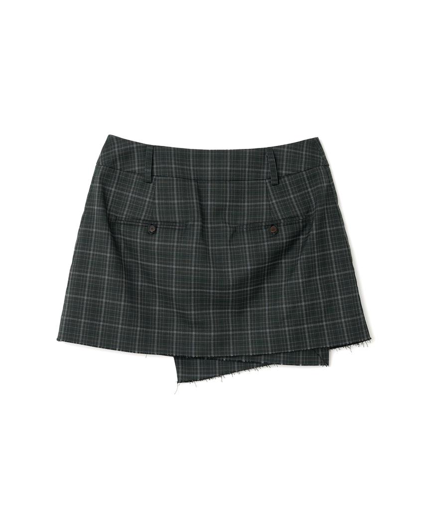 Milo Woman Slash Wrap Mini Skirt [Deep Green]