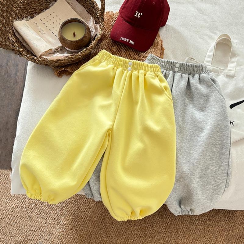 Solid Color All-match Boys Girls' Pants Spring Autumn Clothing Simple Fashion Kids Casual Trousers Loose Children Pants