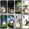 Аниме Т-Тоторо-ЕС Милый чехол для телефона для iPhone 16,15,14,13,12,11 Plus,Pro Max,XS,X,XR,SE,Mini,8,7, Мягкий силиконовый черный чехол