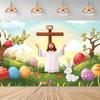 2D Cartoon Jesus Easter Backdrop for Children's Church & Classroom