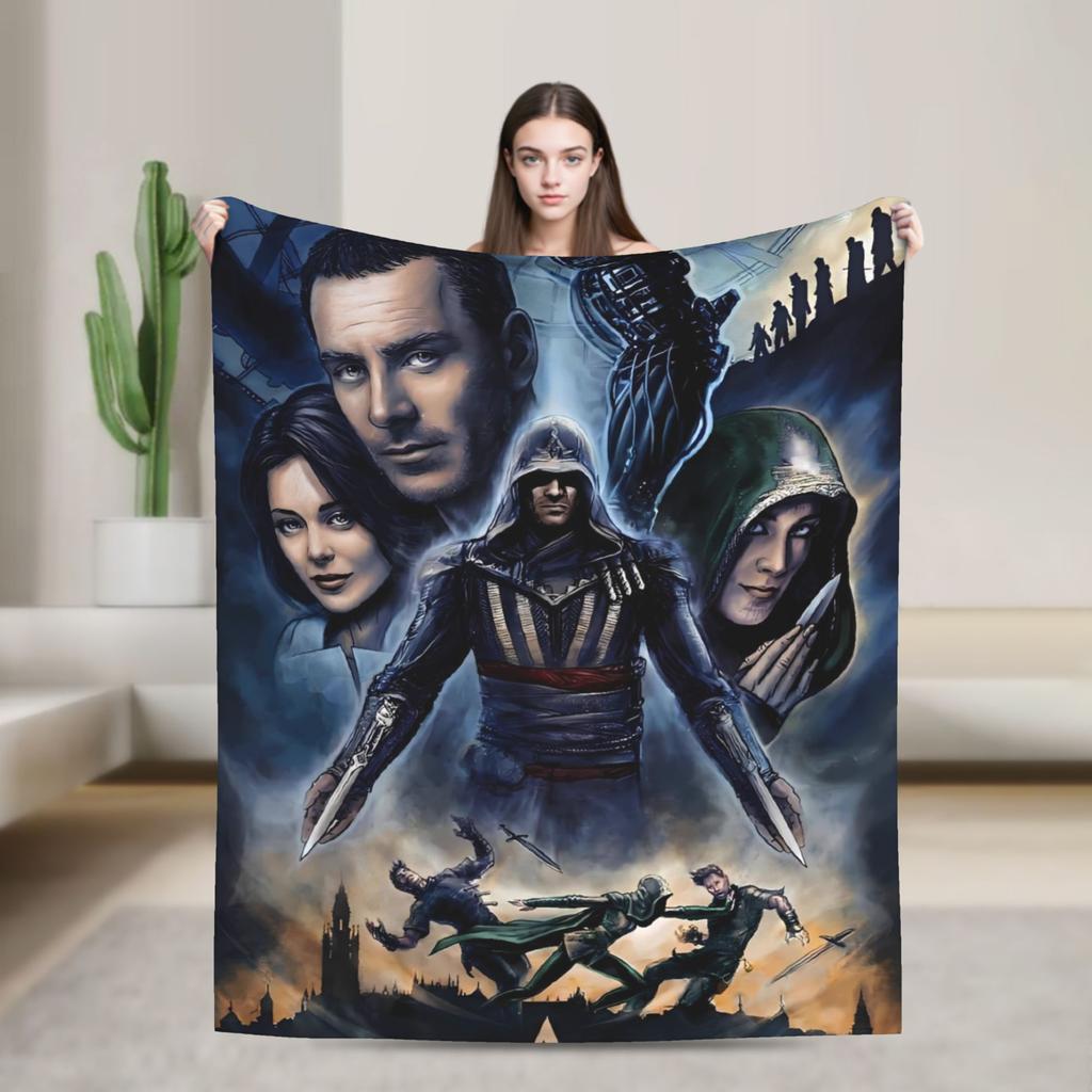 A-Assassins Game C-Creeds Fashion Flannel Blanket Warm Soft Bedding Throws for Home Decor Airplane Bedspread Sofa Bed Cover