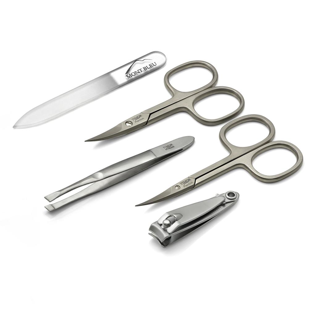 Маникюрный набор Giesen & Forsthoff's Timor из 5 предметов в кожаном футляре с эффектом плетения