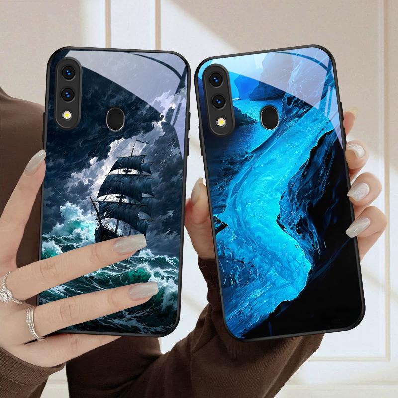 Морская буря маленький парусник Для Samsung Galaxy A20 A20s 21s A22 A23 A24 A25 A26 A42 A90 A50 A55 52s A56 A70 A71 72 стеклянный чехол для телефона