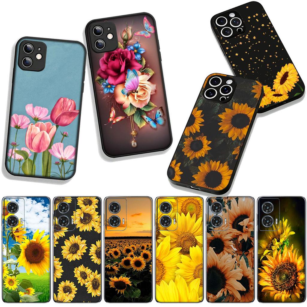 Cover Sunflower Flower Painted Yellow for Samsung Galaxy S25 S24 S22 S23 FE Ultra Plus A56 A05 A06 A15 A16 A55 S7 Edge Case