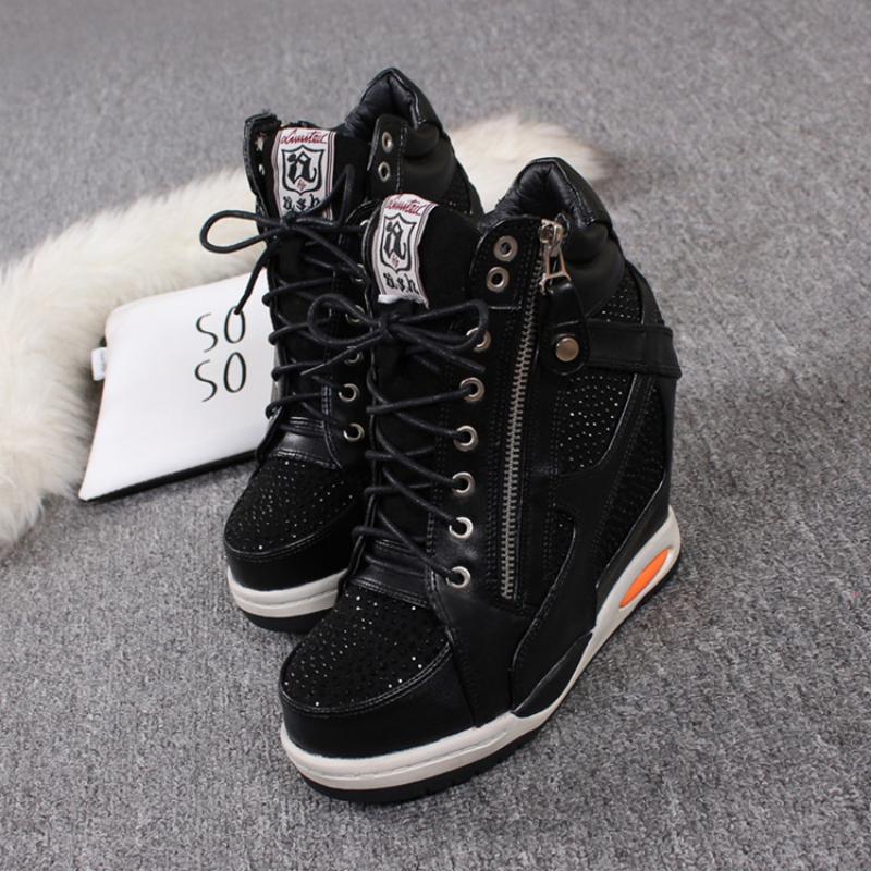 Shoes Womens Sneakers with Platform Woman Shoe Luxury Wedge Heel Basket Autumn Winter Thick Fashion High Casual Running Low Help