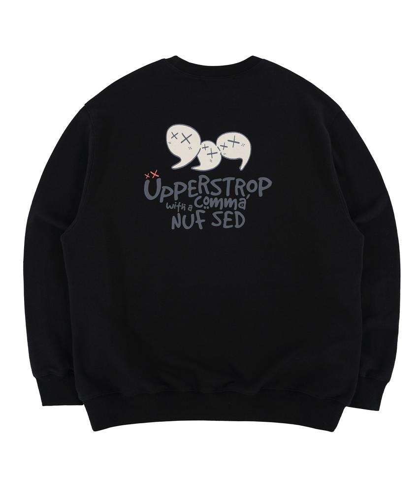 UPPERSTROP [Up3303] Comma Friends Sweatshirt Black
