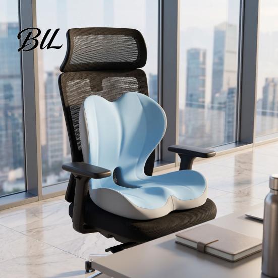 Ergonomic Seat Cushion for Office Chair Memory Foam Car Cushion, Lumbar Support Back Pain, Drivers Non-Slip Pad with Breathable Washable Cover, Gifts