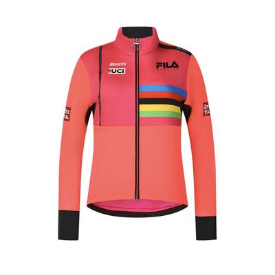 Fila Серия для велоспорта Спортивный флис Облегающий Теплый костюм для велоспорта Женская спортивная одежда Гранатово-красный A11W448503F-PU