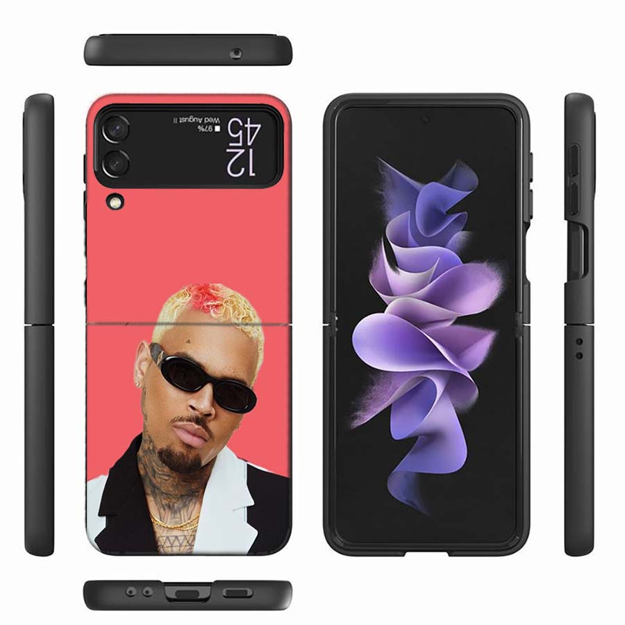 Чехол для телефона Chris Brown Американский рэпер Для Samsung Z Flip 7 6 Z Flip 5 5G Galaxy Z Flip 3 4 5G Ударопрочный Жесткий чехол TPU PC Coq