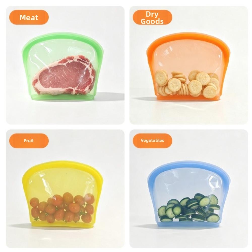 Silicone Reusable Freezer Bag 800ml Fridge Freshness Bag New Food Storage Bag Travel Use