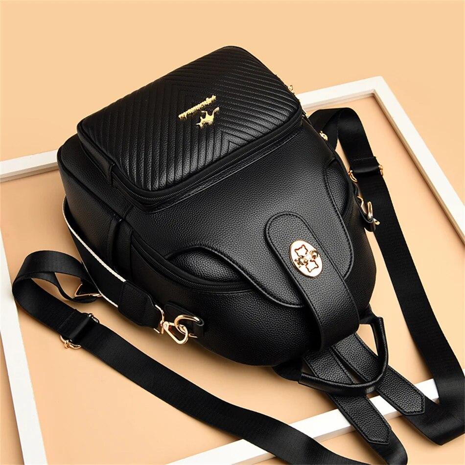 2024 Новая мода женский рюкзак Мягкая кожаная дорожная сумка через плечо Рюкзак